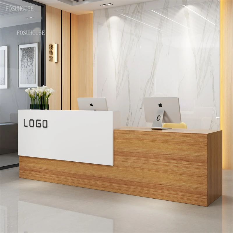 Light Luxury Company Reception Desks Modern Office Furniture Simple  Commercial Reception counter Cashier Counter Service Desk