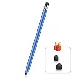 Enhanced Universal Touch Pen with Dual Silicone Tips for Tablets and Smartphones (Blue)