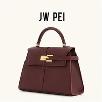 JW PEI Women's Handbag Elise Designer Fashion 2025 New Burgundy Handbag Large Square Crossbody Bag High-end Women's Bag 1