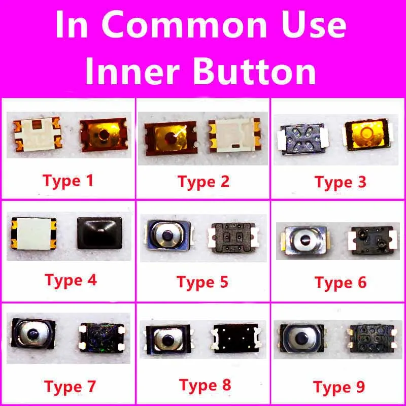 10Pcs/Lot Power On Off Inner Button Control For iPhone Android Huawei Xiaomi mi OPPO Smartphone Volume Switch Replacement Parts