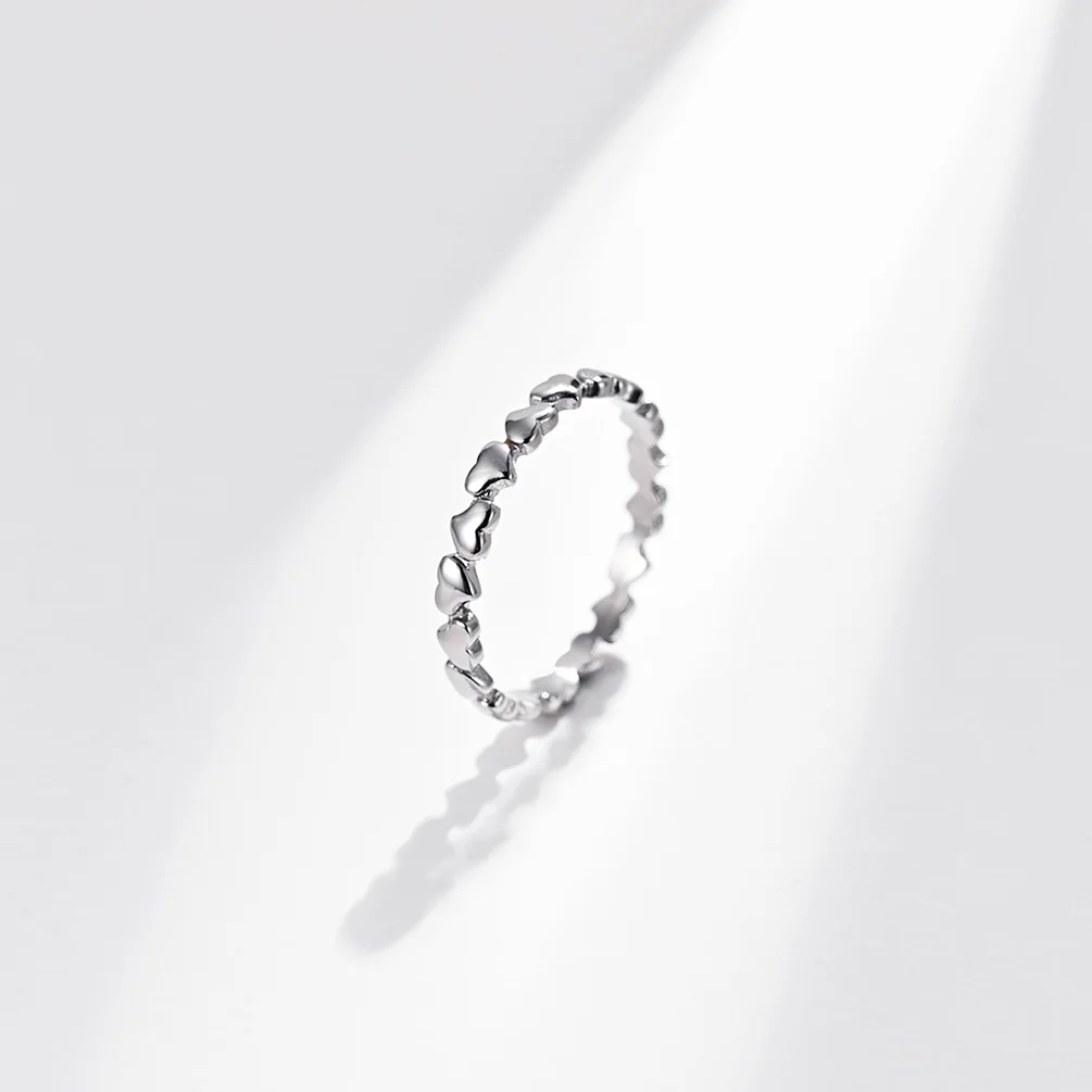 3mm Luxury Stainless Steel Women Heart Wedding Rings Rose Gold Silver Color US size 5 6 7 8 9 10 11 JHSL Brand silver ring,wedding rings,finger rings,womens ring,jewelry rings,ring jewelry