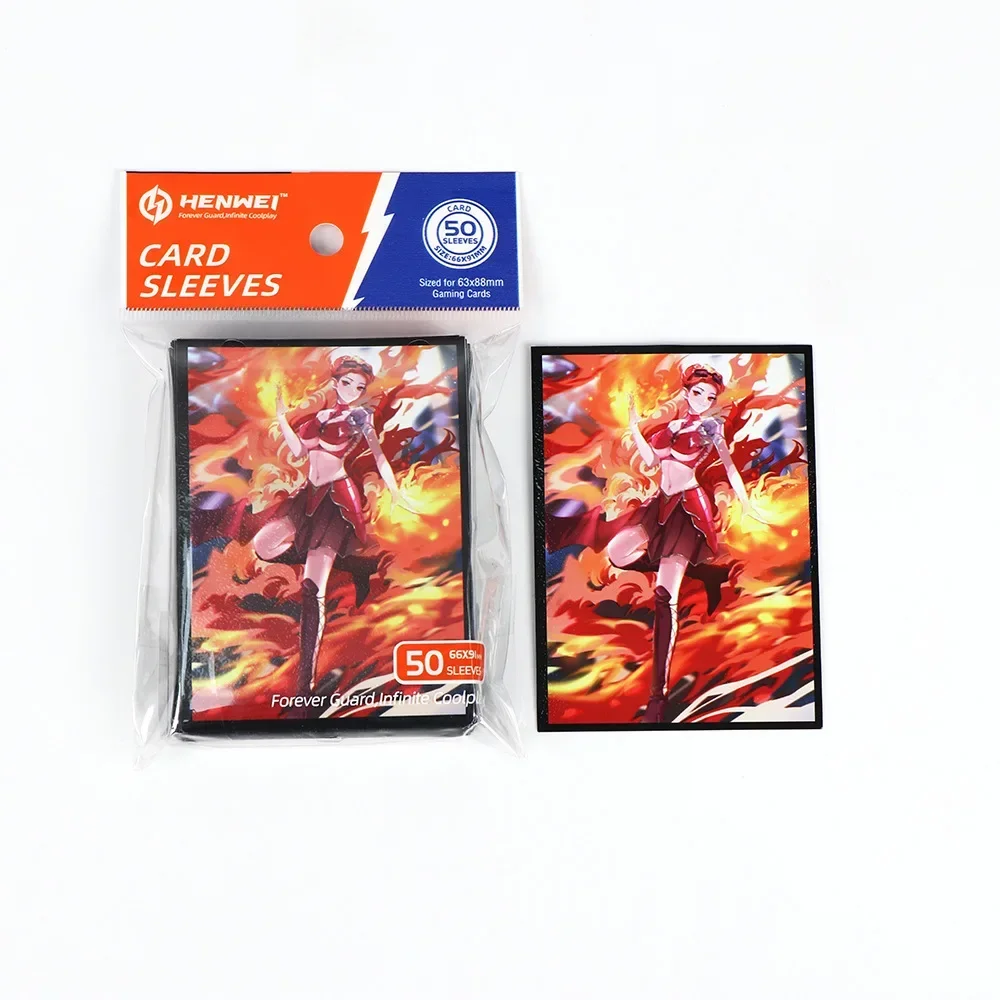 100PCS TCG Card Sleeves MGT Chandra Anzoko Board Game Trading Card Characters Standard Cards Shield Color For PKM Cards No PVC