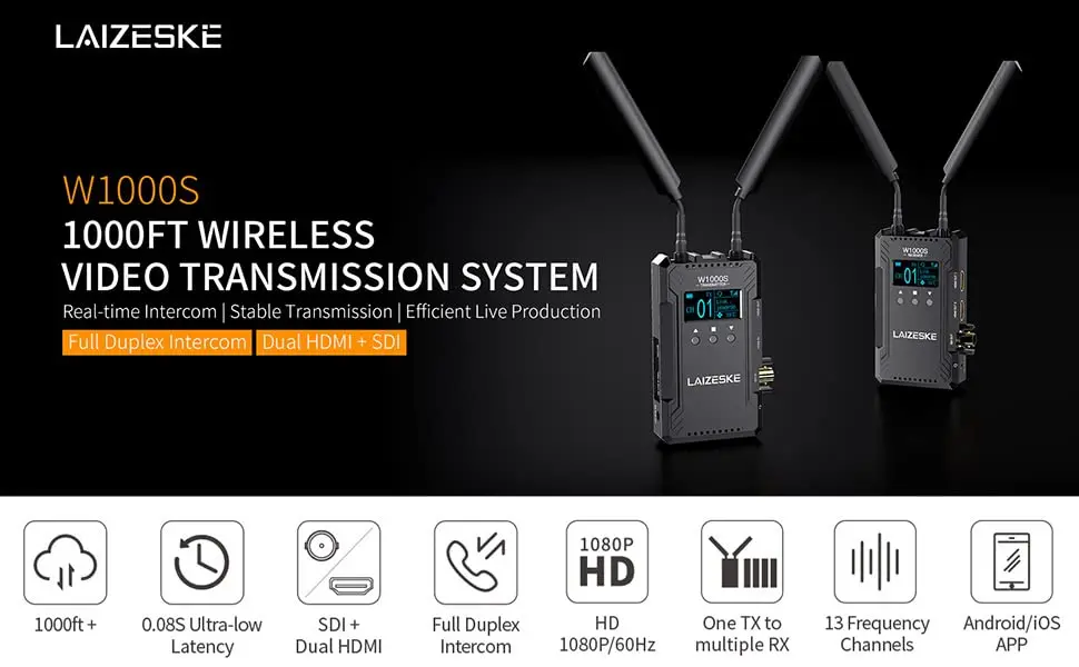 FEELWORLD LAIZESKE W1000S 1000FT Wireless Video Transmission