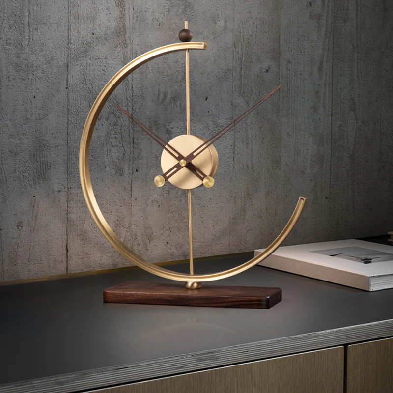 Gold Large Table Clock Modern Design Luxury Designer Metal Table Clock