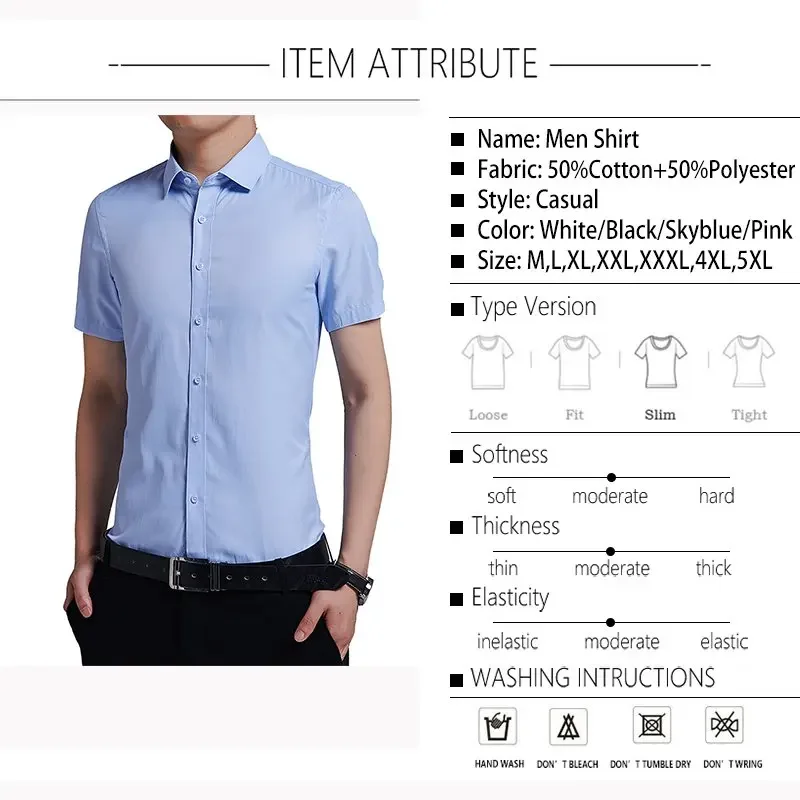 Men's Summer Waterproof Shirt Anti-fouling Breathable Quick-drying Short Sleeve