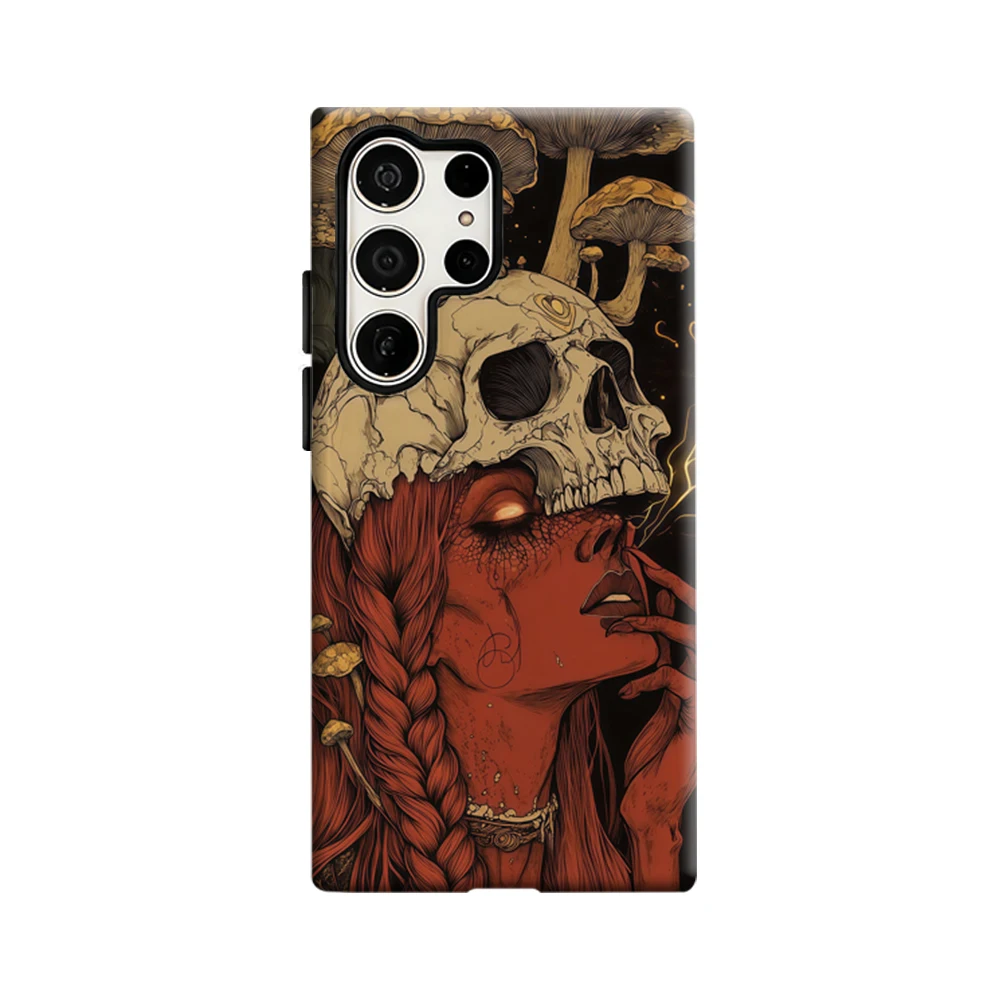 Skull and Mushroom Halloween Glossy Double-layer Phone Case