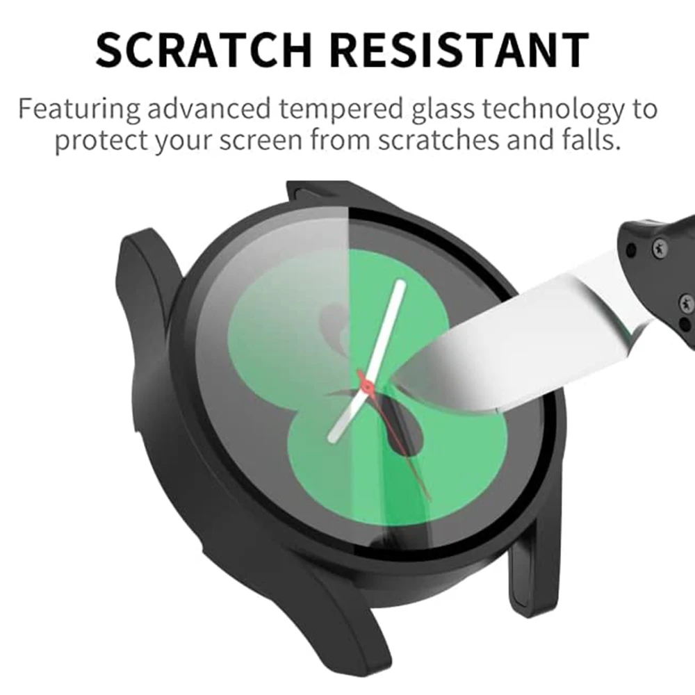 Tempered Glass+ PC Cover for Samsung Galaxy Watch 7 4 5 6 All Coverage Protective Bumper Case Galaxy Watch Accessories glass cover,watch screen protector case,watch cover,watch protective case,watch case,watch protective cover,watch screen protector
