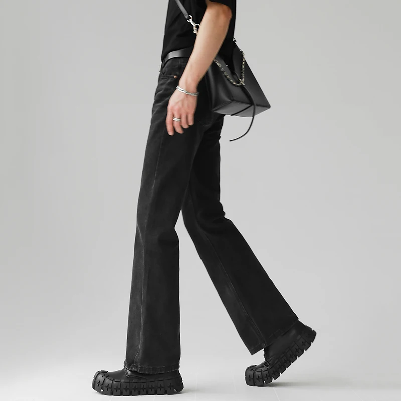 Men Comfortable Baggy Commute Jeans Male Fashion Casual Bell Bottom Denim Pants Korean Simple Vintage Straight Denim Trousers 4