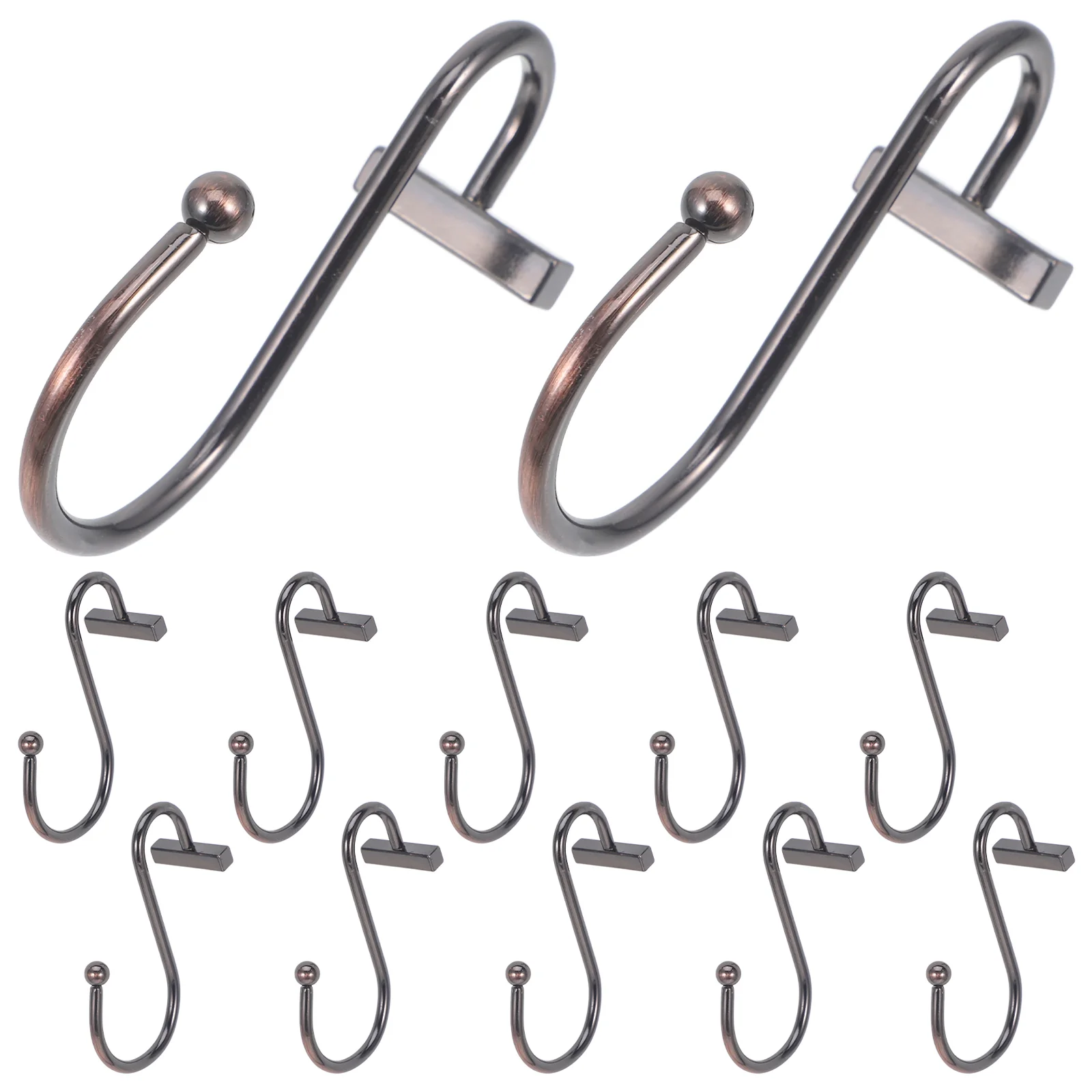 

12 Pcs Shower Curtain Hook Hanging Hooks for up Decorate Decorative Household Iron Bathroom Rod