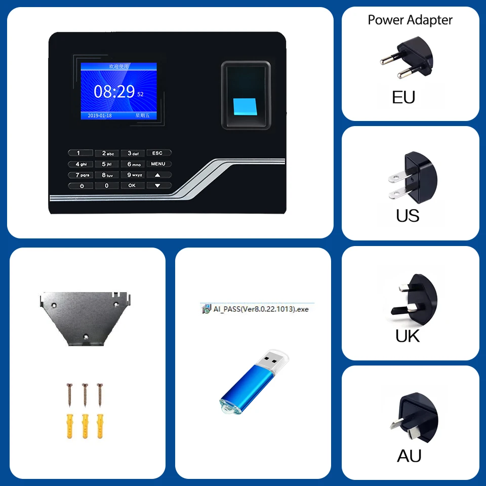 Attendance machine Intelligent TCP/IP Data link Attendance machine with Free Software Fingerprint recorder Computer query log F20H