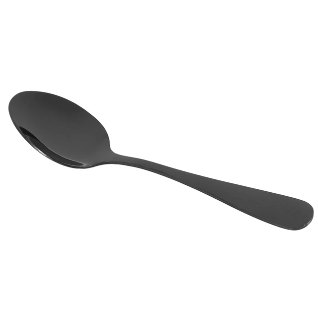 Black Teaspoons Teaspoons, Mini Stainless Steel Cake Spoons, Scoop