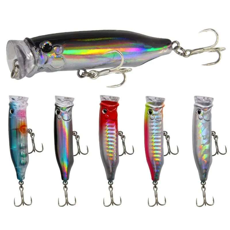Leurre Popper Topwater 7cm 9.4g - Nouveau Leurres Dur Appât Crankbait pour la Pêche de la Perche