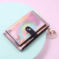 Fashion New Laser Women Wallets Fashion Keychain Zipper Coin Purse Mini Small Money Bag Credit Card Holder 2