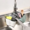 Home Storage Drain Basket Kitchen Sink Holder Adjustable Soap Sponge Hanging Drain Basket Bag Kitchen Accessories 3