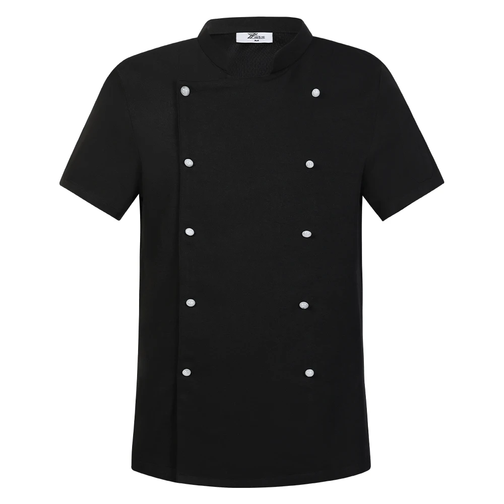 

Unisex Black Uniform Catering Workwear Coat Jackets Head Chef Shirts Restaurant Hotel Kitchen Cooking Clothes