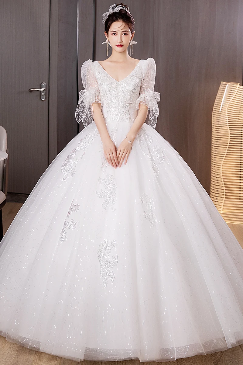 Fashion Classic Plus Size Wedding Dress 2024 New Luxury half