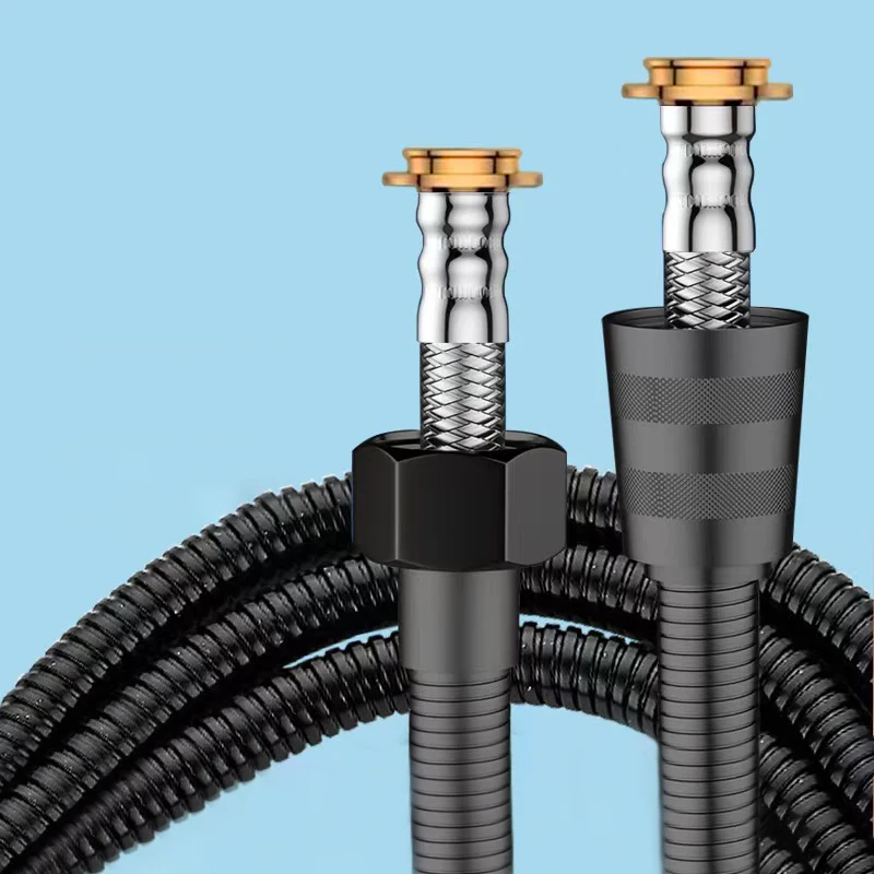 Stainless steel shower explosion-proof hose universal 4-point shower head water heater bath water pipe accessories Shower hose connector