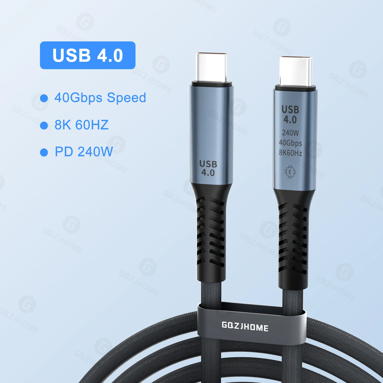 Premium USB4 Cable with LED Display - 8K/60Hz, 40Gbps, 240W PD Charging