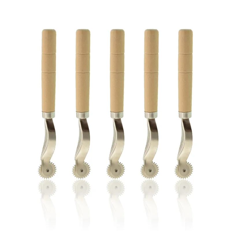 Pottery Wooden Handle Pressure Line Wheel Roller Modeling Knife DIY Soft Pottery Clay Polymer Point Line Texture Modeling Tool Polymer Clay Tools Pottery Tools Clay Sculpting Tools Pottery Sculpting Tools Clay Craft Tool