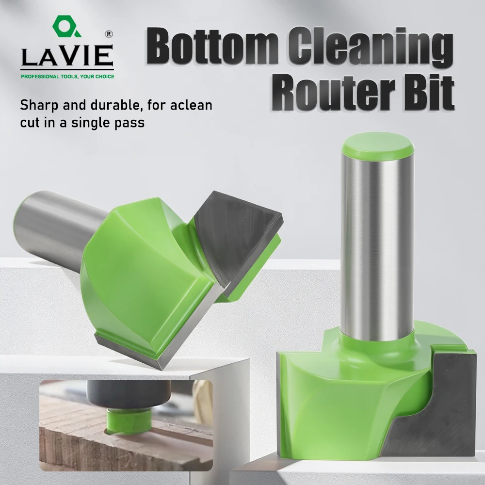 LAVIE 1/4-Zoll Schaftfräser-Set, 13-teilig, TCT-Bodenfräser, Holzschlitzwerkzeug 10-32mm Länge C07006T13AGN
