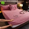 Winter Plush Elastic Fitted Sheet Couple Double Bedspread on The Bed Linen Mattress Pad Cover 90 150 180x200 Warm Deep Pocket 3