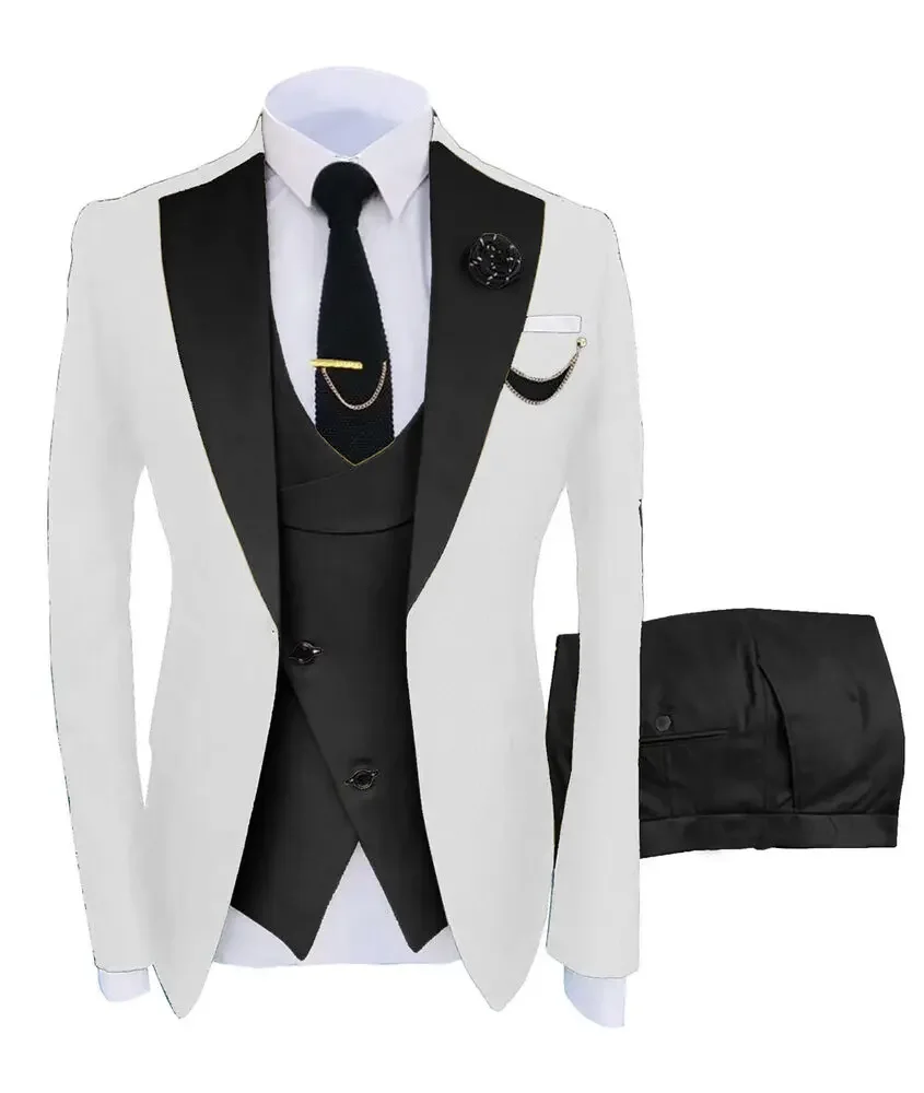 Férfiak suits Lezser Termelőüzem Angol kosztüm high-end Alaki suits állítsa Bekötöz Szmoking esküvői coustime homme luxe(jacket+vest+pants)