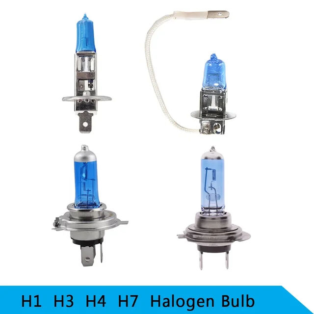 2Pcs Car Auto Lamps Xenon Lamp Super Bright Halogen Car Headlight Super LED Bulbs White 12V H1 H4 H7 Headlamps Kit 100W 6000K 2
