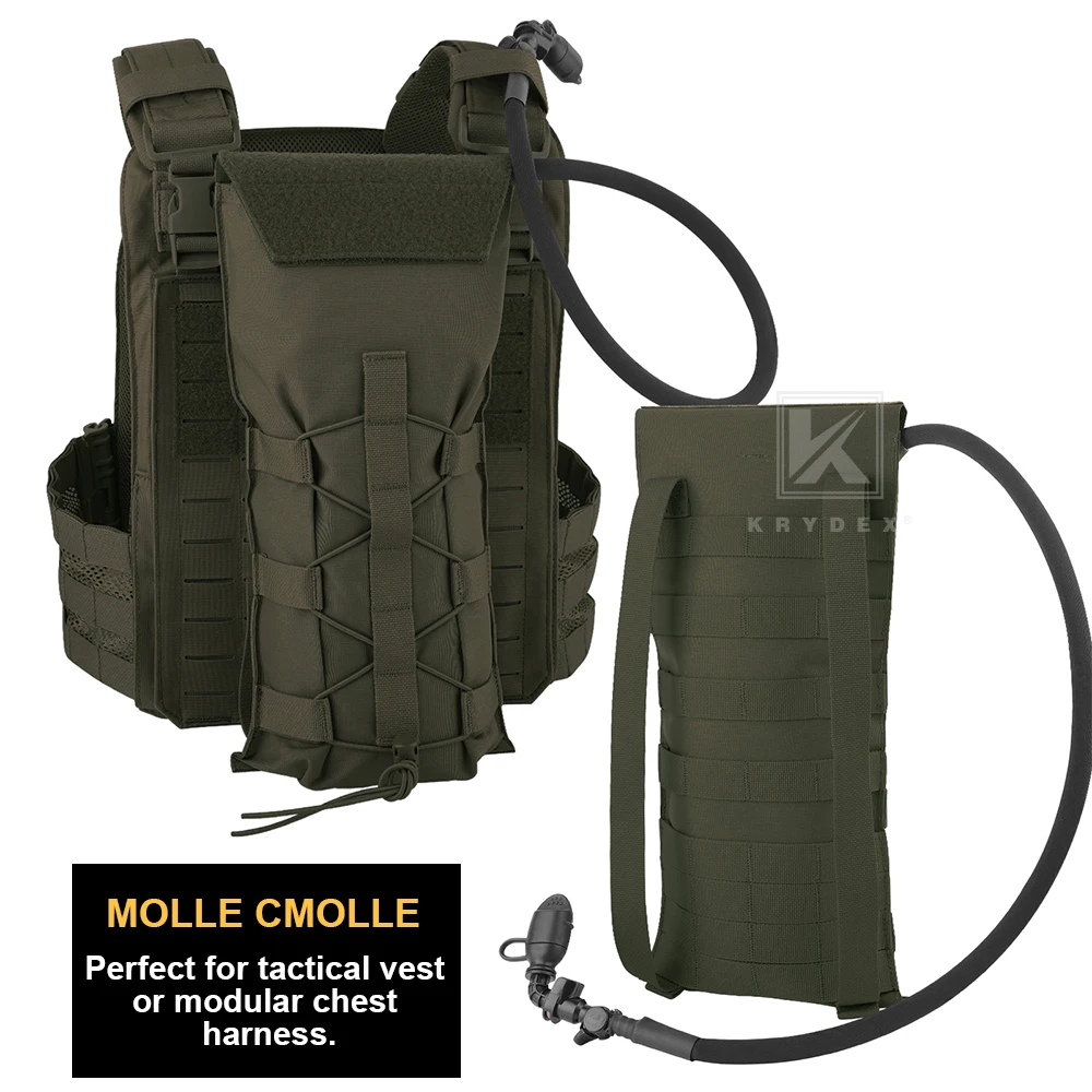 KRYDEX 500D Tactical 100 oz Hydration Pouch MOLLE Carrier Pack Bag Modular 3L Water Bladder Pouch Hunting Outdoor Accessories 4