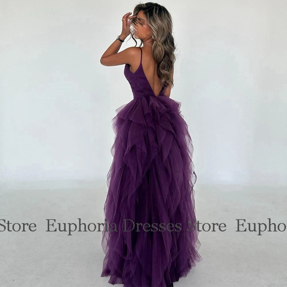 Verträumte Geburtstagsparty-Kleider, Organza, A-Linie, Ballkleid, lila, herzförmige Falte, Rüschen, rückenfrei, Damen-Abendballkleid, lang – Detail 7