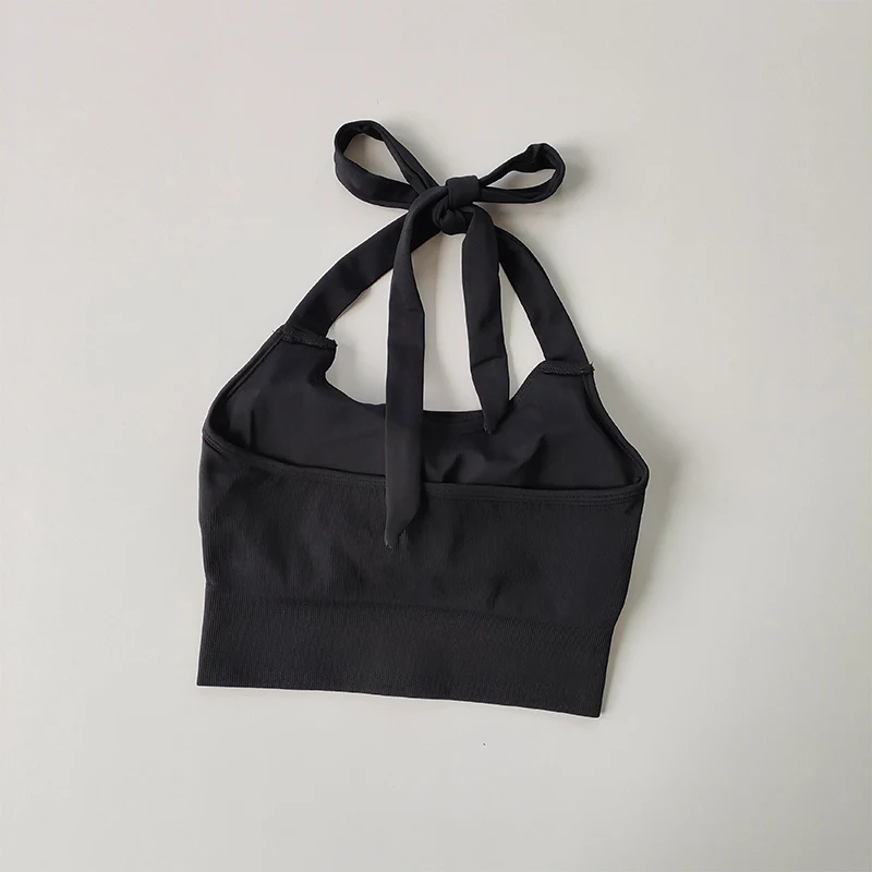 thumbnail image 1 of Sujetador deportivo sin tirantes para mujer, ropa Sexy con cuello colgante, moda de secado rápido, Top corto para Yoga, verano 2022, 1 of 6
