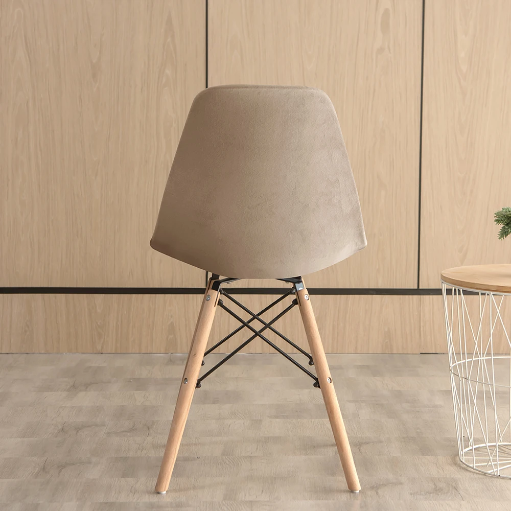 Solid Color Velvet Chair Cover Spandex Back Seat Cover Living Room Office Bar Banquet Decoration Furniture Protective