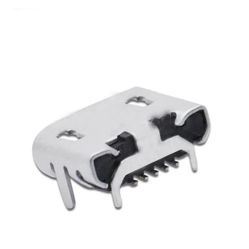 

100pcs Micro USB 5pin no side Ox horn female usb socket Flat mouth four legs socket mini usb connector