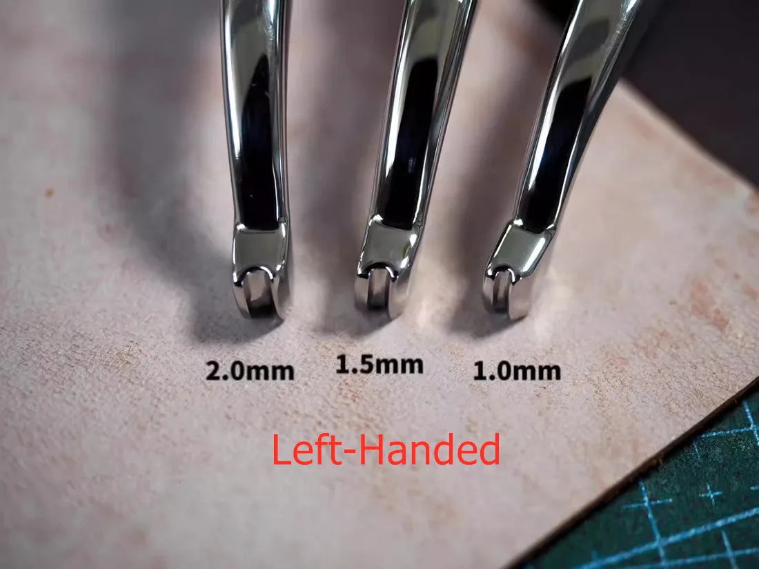 XIFENG Left / Right Hand Leather Edge Burnisher-Stainless Steel Edge Finishing Tool ForDIY Leathercraft, 1.0/1.5/2.0MM
