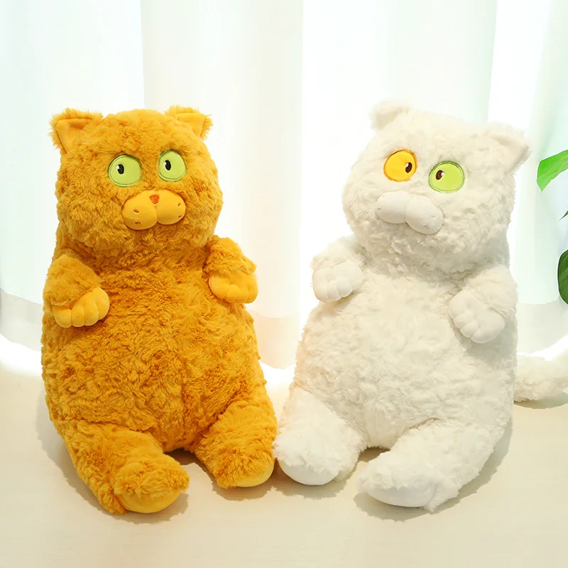 

40 см милые большие глаза синяя кошка плюшевые игрушки мягкие милые белые желтые кошки кукла подушка в виде животного мягкая мультяшная Подушка детский подарок на день рождения