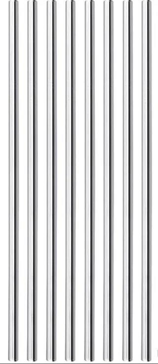Premium Reusable Stainless Steel Drinking Straws - Set of Bent and Straight Straws