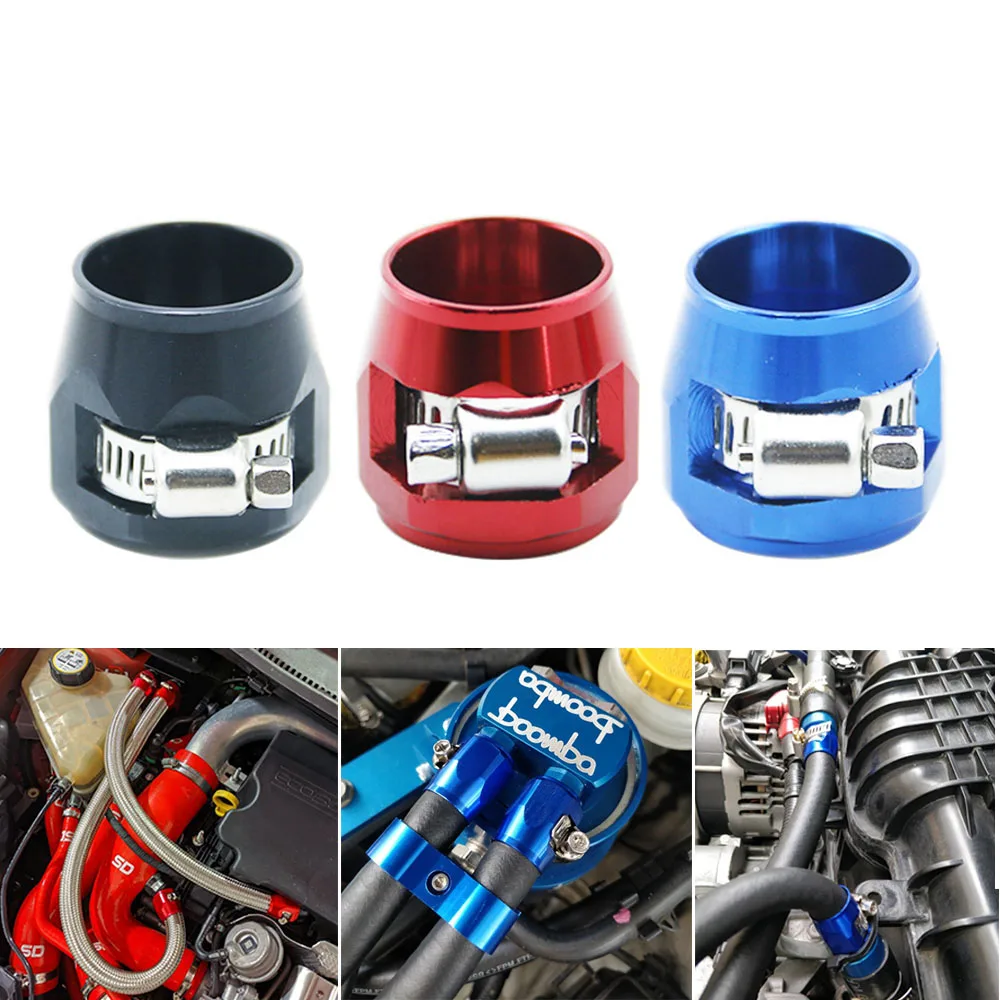 Oil Fuel Hose Clamp End Finisher HEX Finishers Aluminum Hose Connectors Hose Clamps AN 4 6 8 10