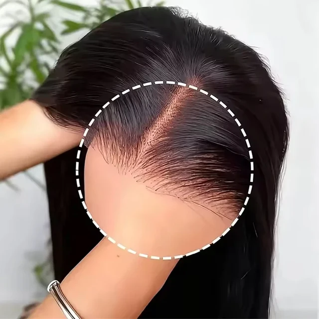 Perruque sans colle, lisse comme un bâton, avec dentelle HD 13x4 13x6, cheveux humains pour femmes noires, pré-épilée, perruques frontales brésiliennes 13x4 1
