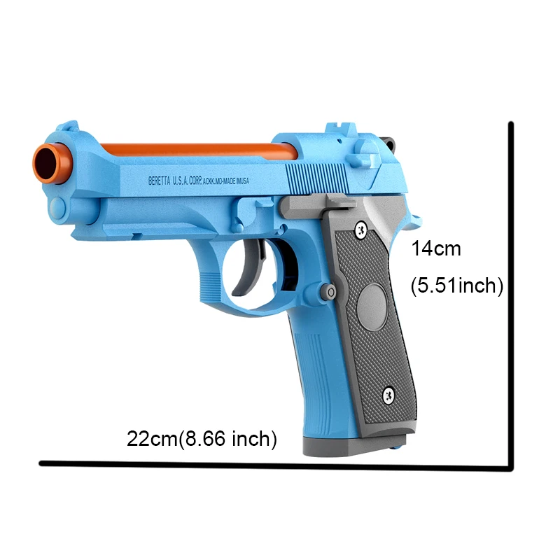 M92 Pistol Shell Throwing Continuous Firing Blowback Soft Bullet Gun Empty Hanging Birthday Gift toy guns