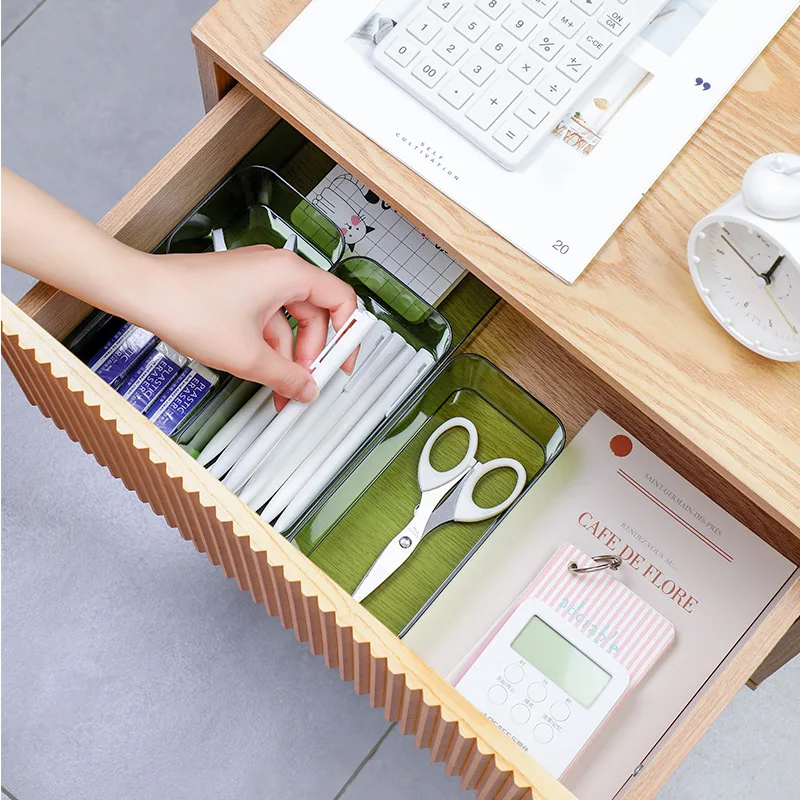 Description Picture 3 of itemTransparent Box Storage Organizer Desk Plastic Storage Box Container Drawer Organizer Table Jewelry Box Makeup Organizer Boxes