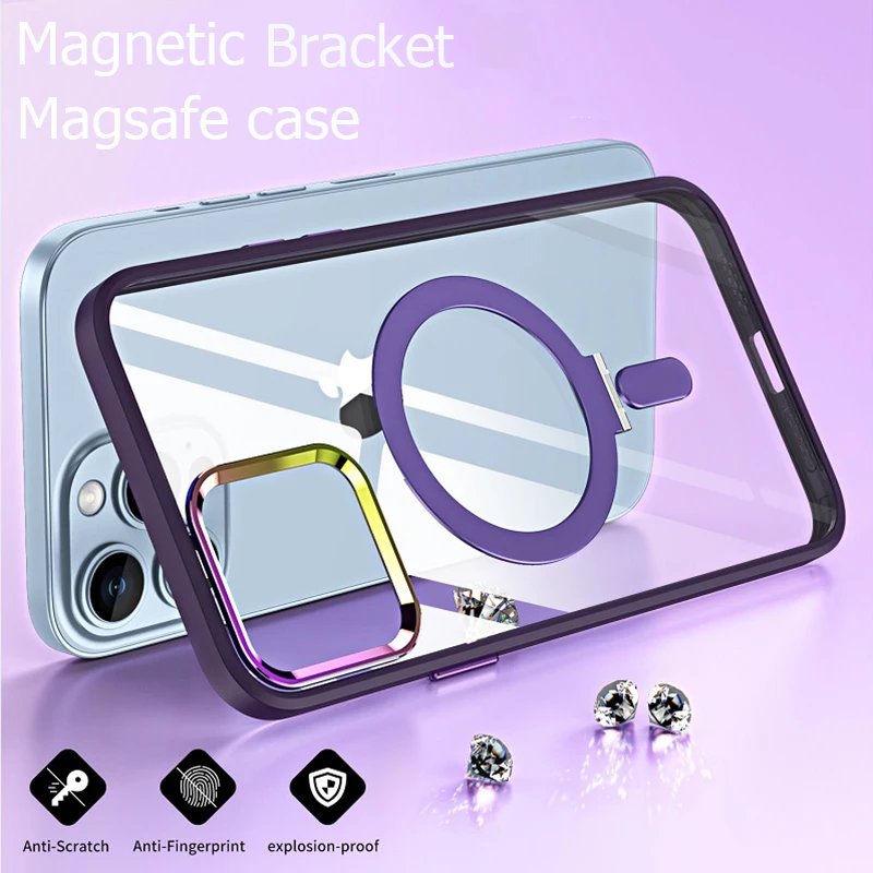 

Магнитный прозрачный чехол Magsafe для Iphone Apple 13 Pro Max, Силиконовый противоударный чехол с кромкой для Iphone 13 Pro, чехол