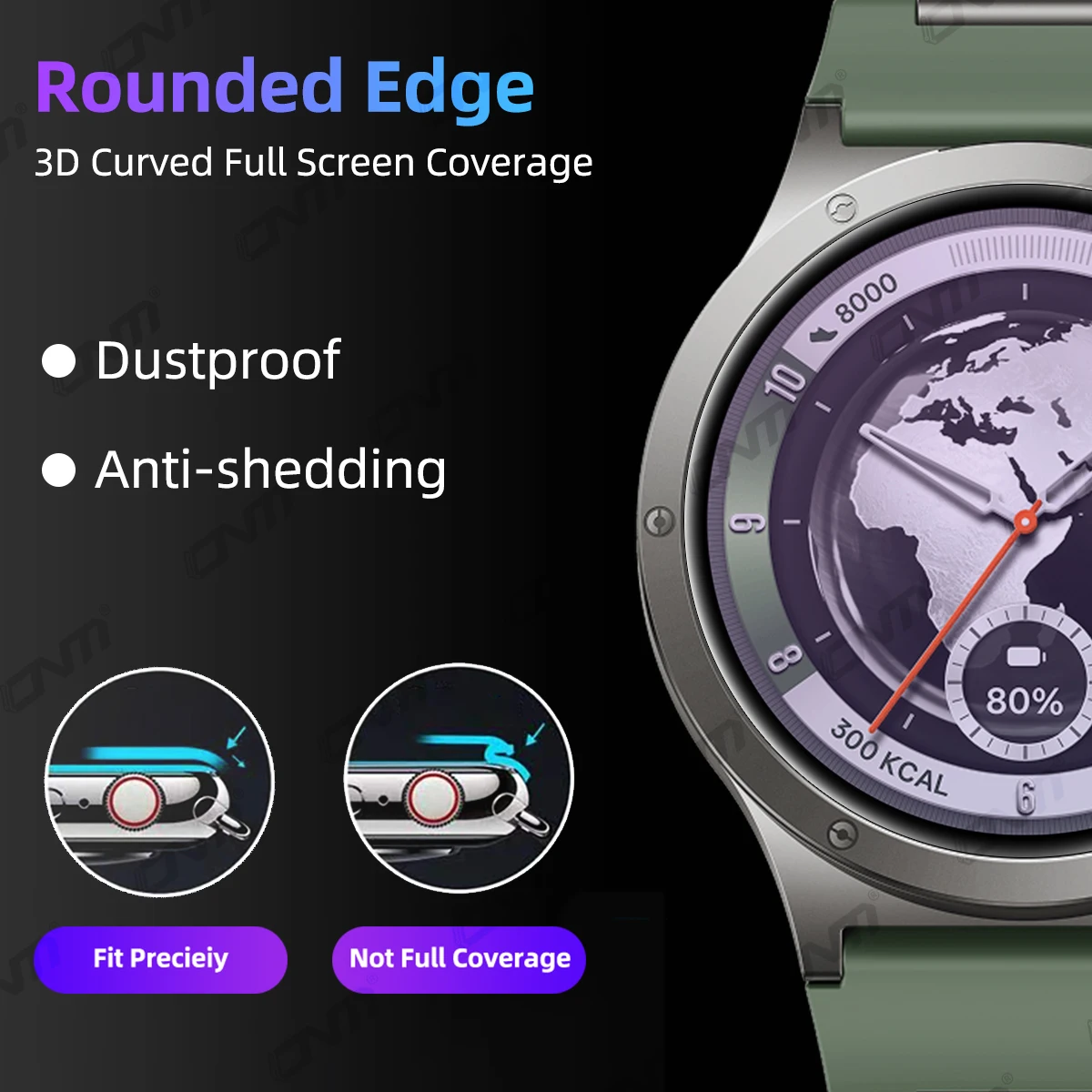 Ultra-HD Full Coverage 3D Screen Protector for Smartwatch - Anti-Scratch Protective Film
