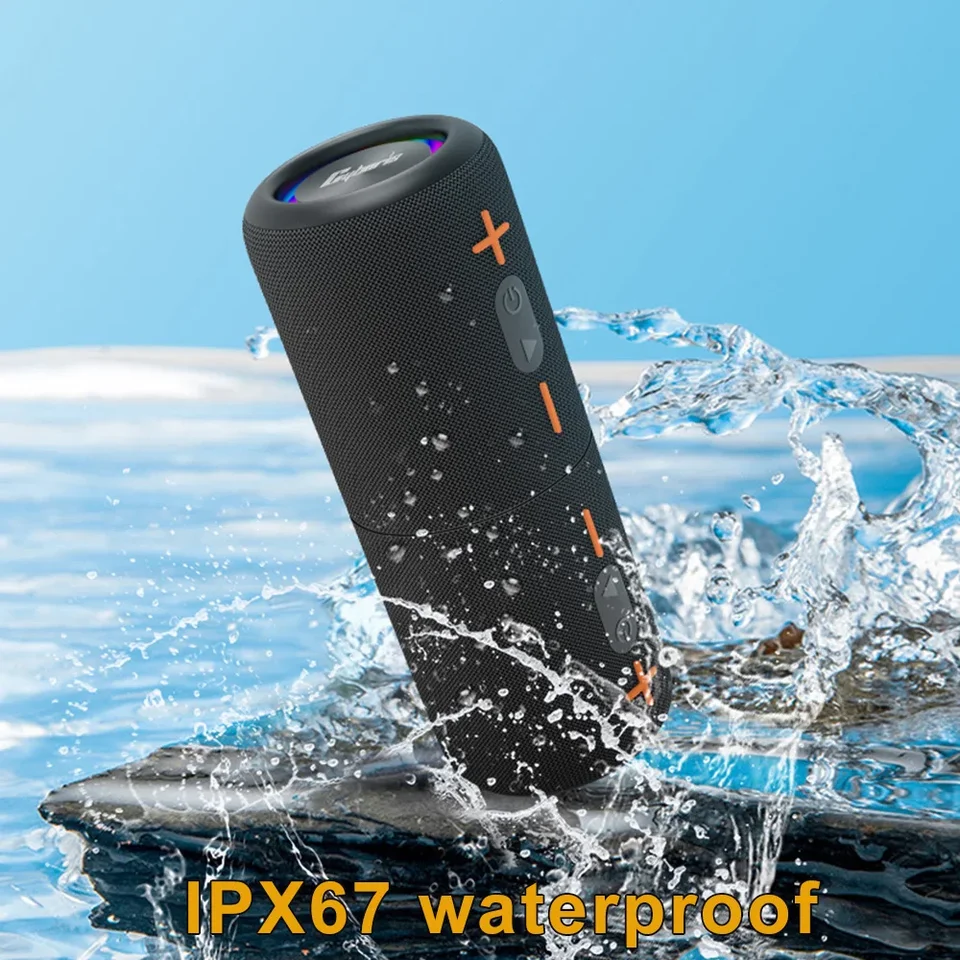 ワイヤレスBluetoothスピーカー,強力なipx6防水デバイス,RGB LED