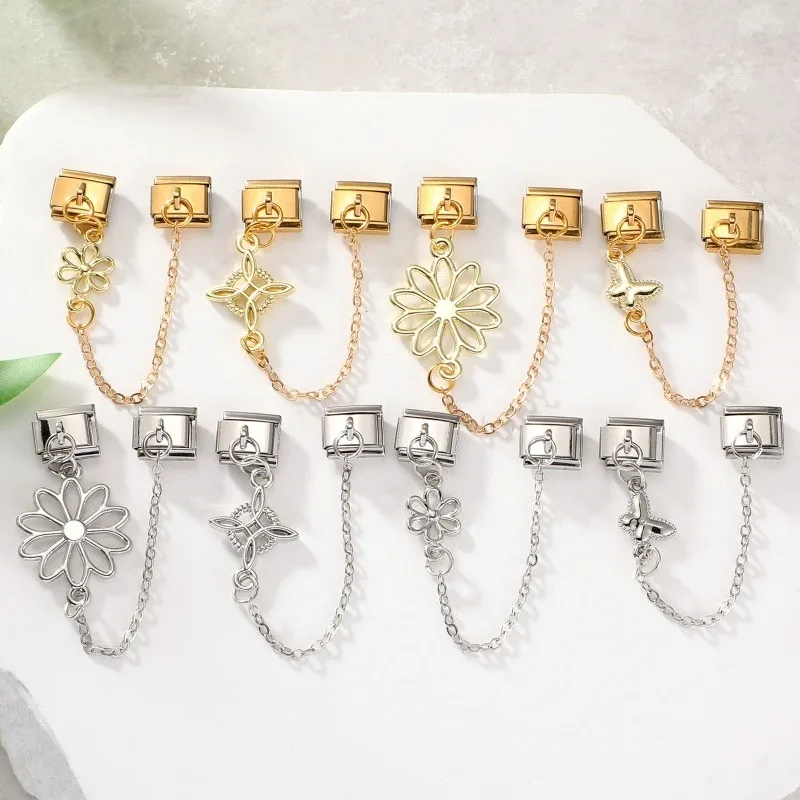 Charming Gold-Tone Sweet Flowers & Butterfly Heart Bracelet