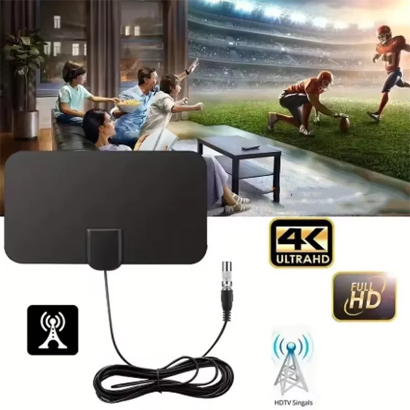 Digital TV Antenna Booster Hign Gain High Definition Aerial HD Flat Indoor Active Aerial For Car Antenna RV Travel Smart TV