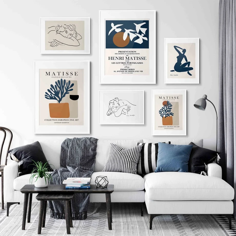 

Matisse Abstract Woman Blue Coral Nude Wall Art Canvas Painting Nordic Posters And Prints Wall Pictures For Living Room Decor