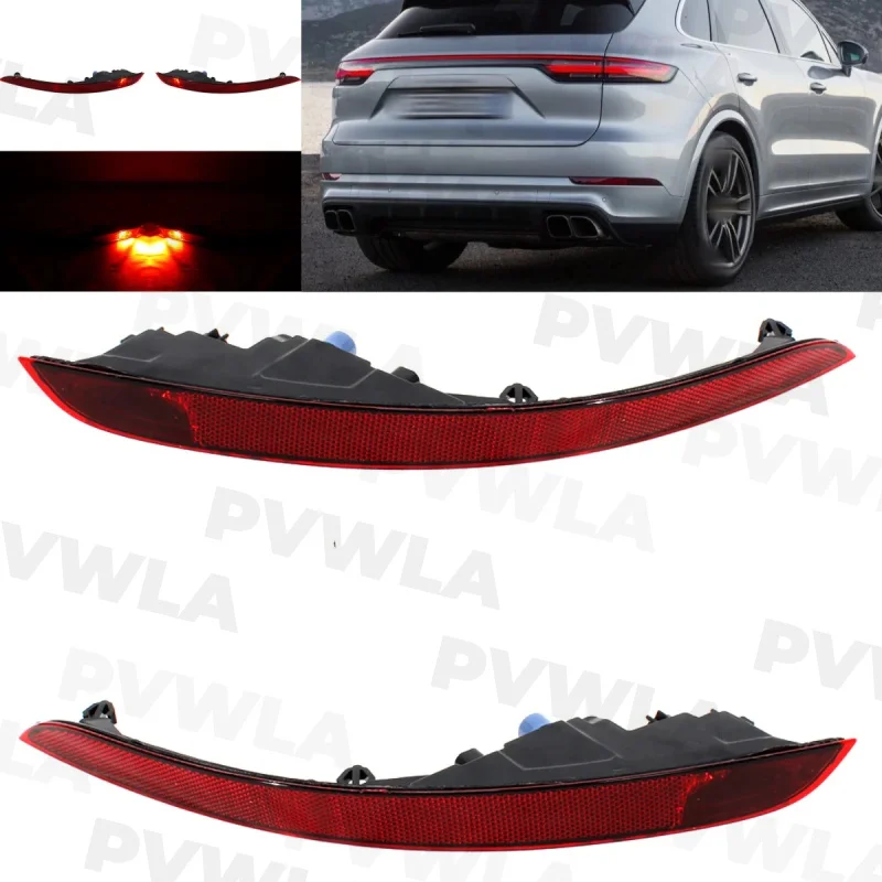 

For Porsche Cayenne 2018 2019 2020 2021 2022 2023 Pair Left+Right Rear Bumper Reflector Light Lamp With Bulbs Car accessories