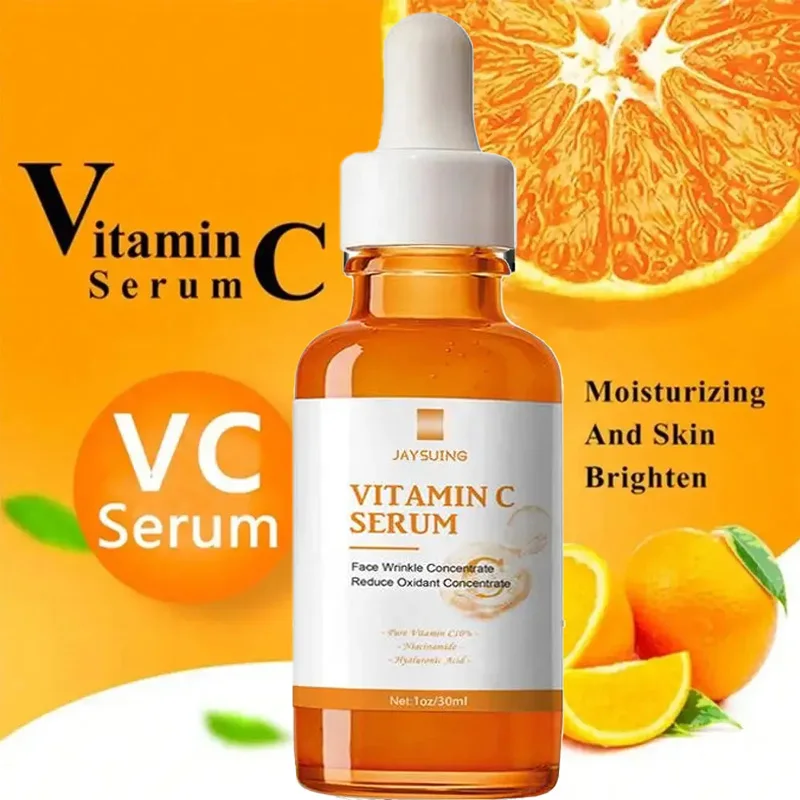 Vitamin C Facial Essence Hyaluronic Acid Dark Skin Brighten Serum Fade Fine Lines Moisturizing Repair Dull Serum Face Skin Care 2