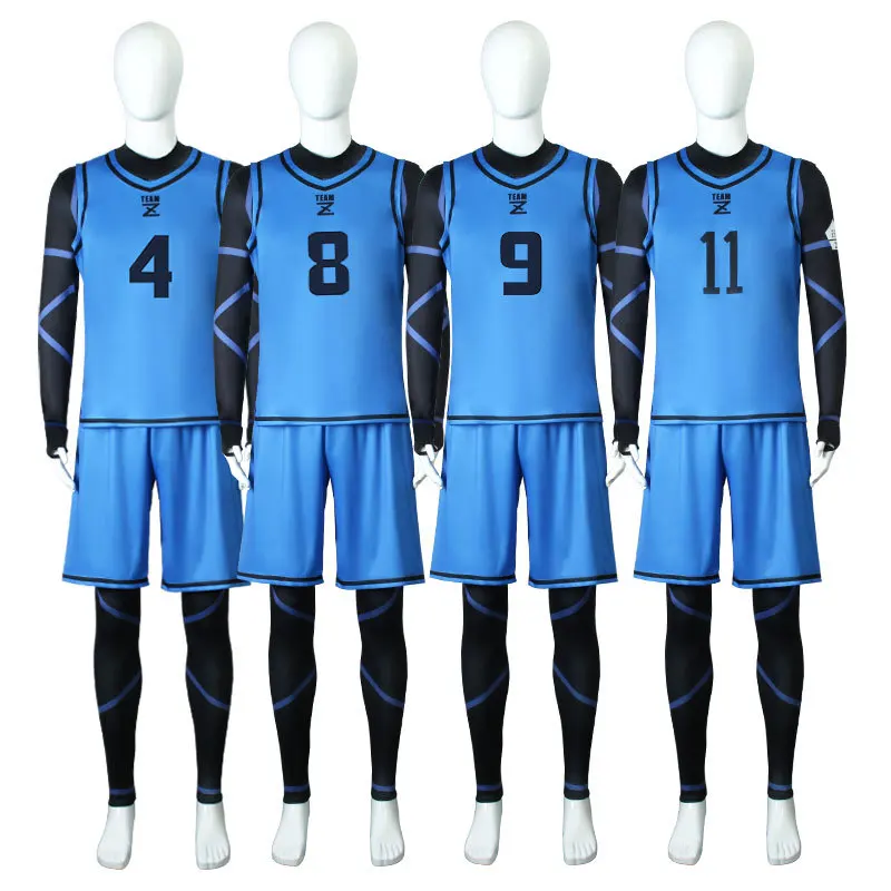 

BLUE LOCK Cosplay Costumes Sports Suit Halloween Christmas Uniform Bachira Meguru Basketball Team Vest Jumpsuit Shorts Cosplay