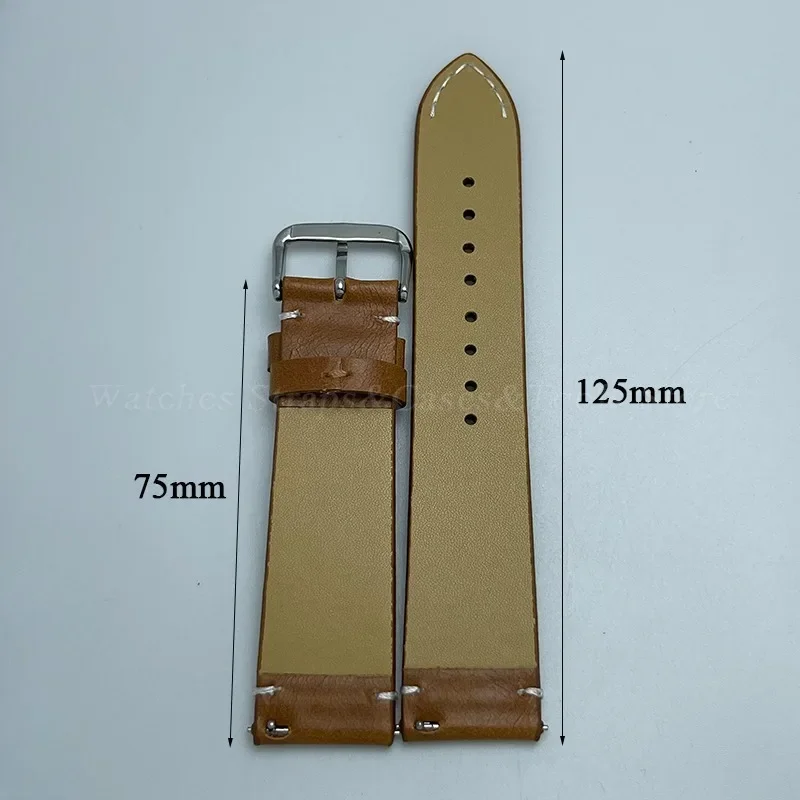 Classic Retro Leather Quick Release Watch Band - Premium Strap Replacement