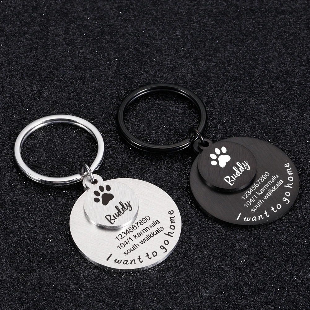 Personalized Dog Tags Engraved Cat Puppy Pet ID Name Phone Number Collar Tag Pendant Pet Accessories Dog Anti Lost Tag Wholesale